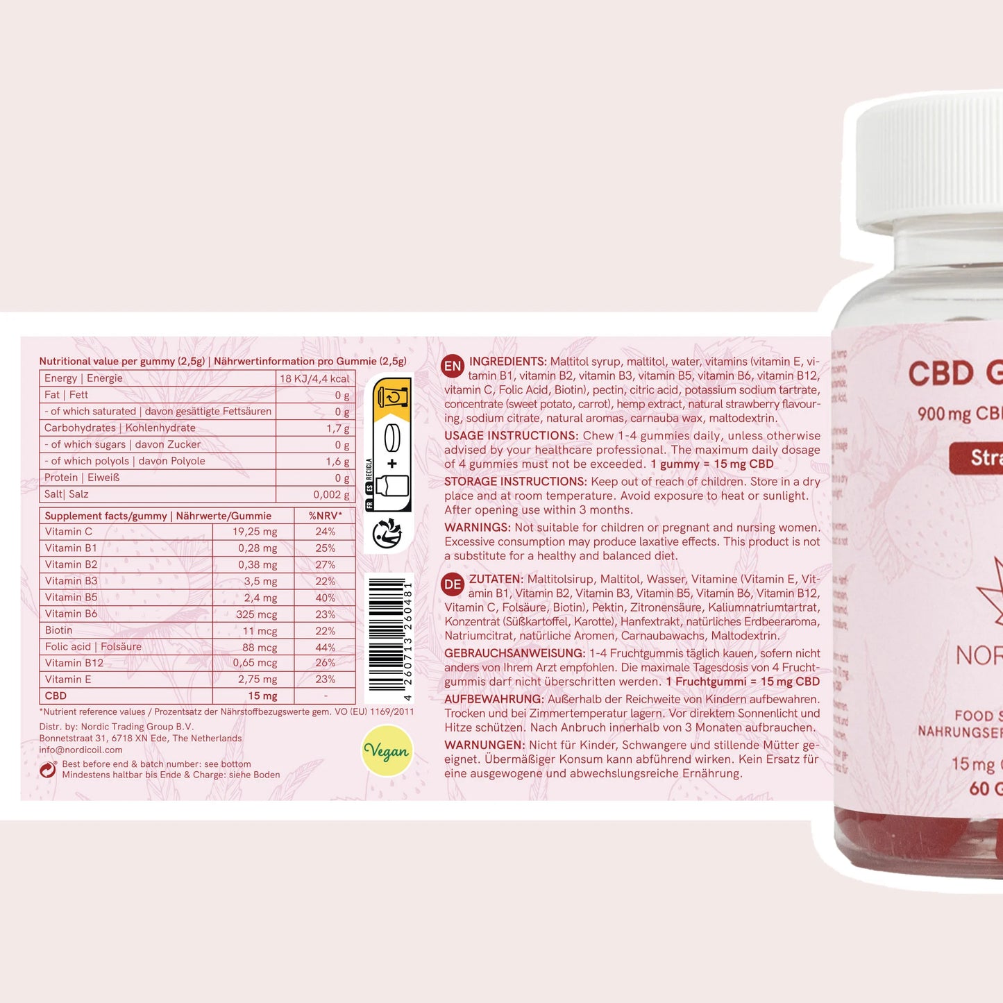 CBD Gummies (900mg) Morango