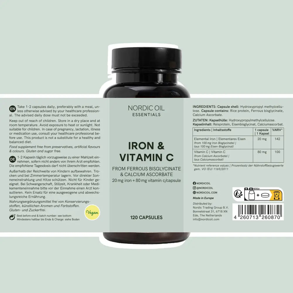 Cápsulas de Ferro e Vitamina C