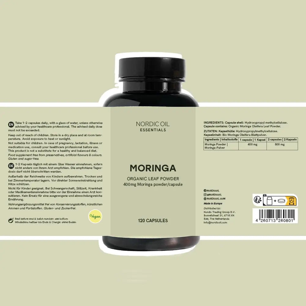 Cápsulas de Moringa em Pó