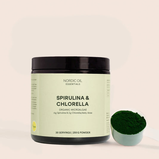 Pó de Spirulina e Chlorella