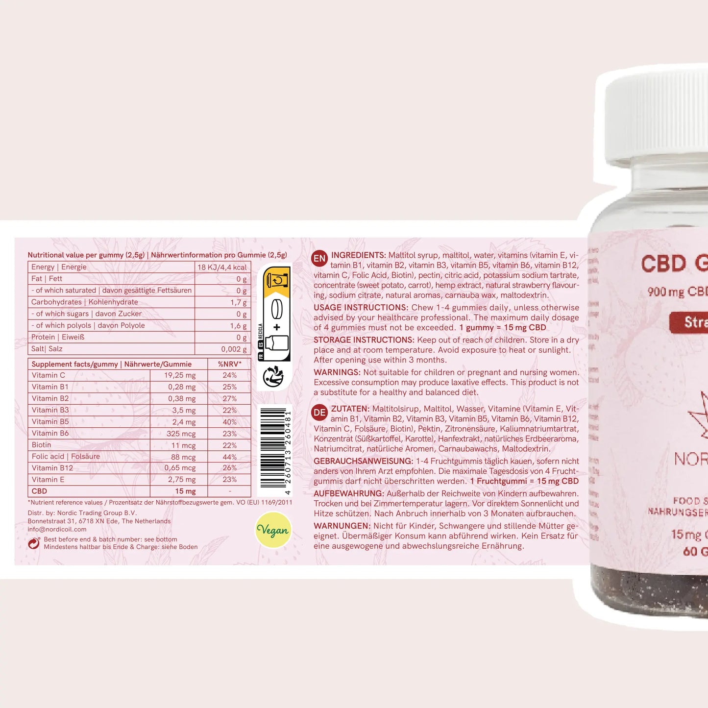 CBD Gummies (900mg) Morango