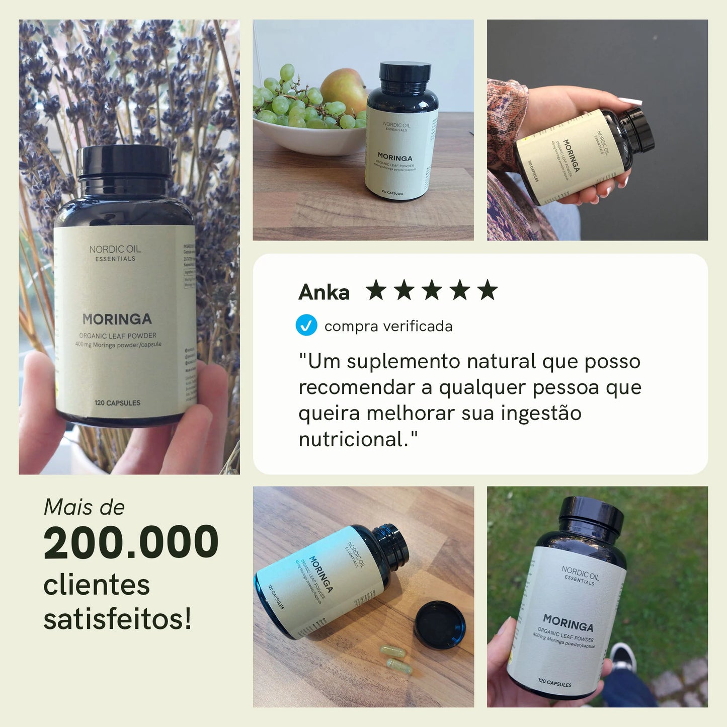 Cápsulas de Moringa em Pó