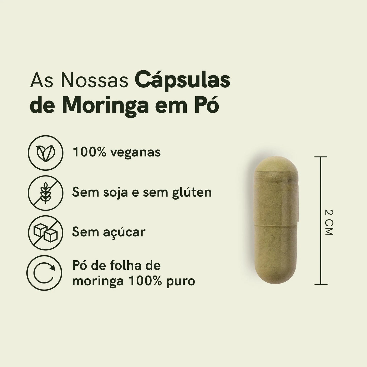 Cápsulas de Moringa em Pó
