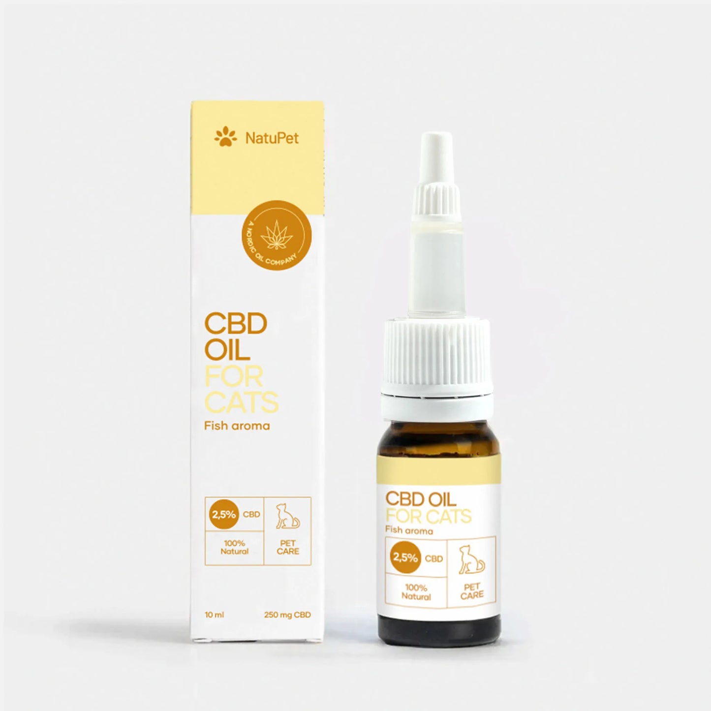 Óleo de CBD para Gatos - peixe (2,5%)