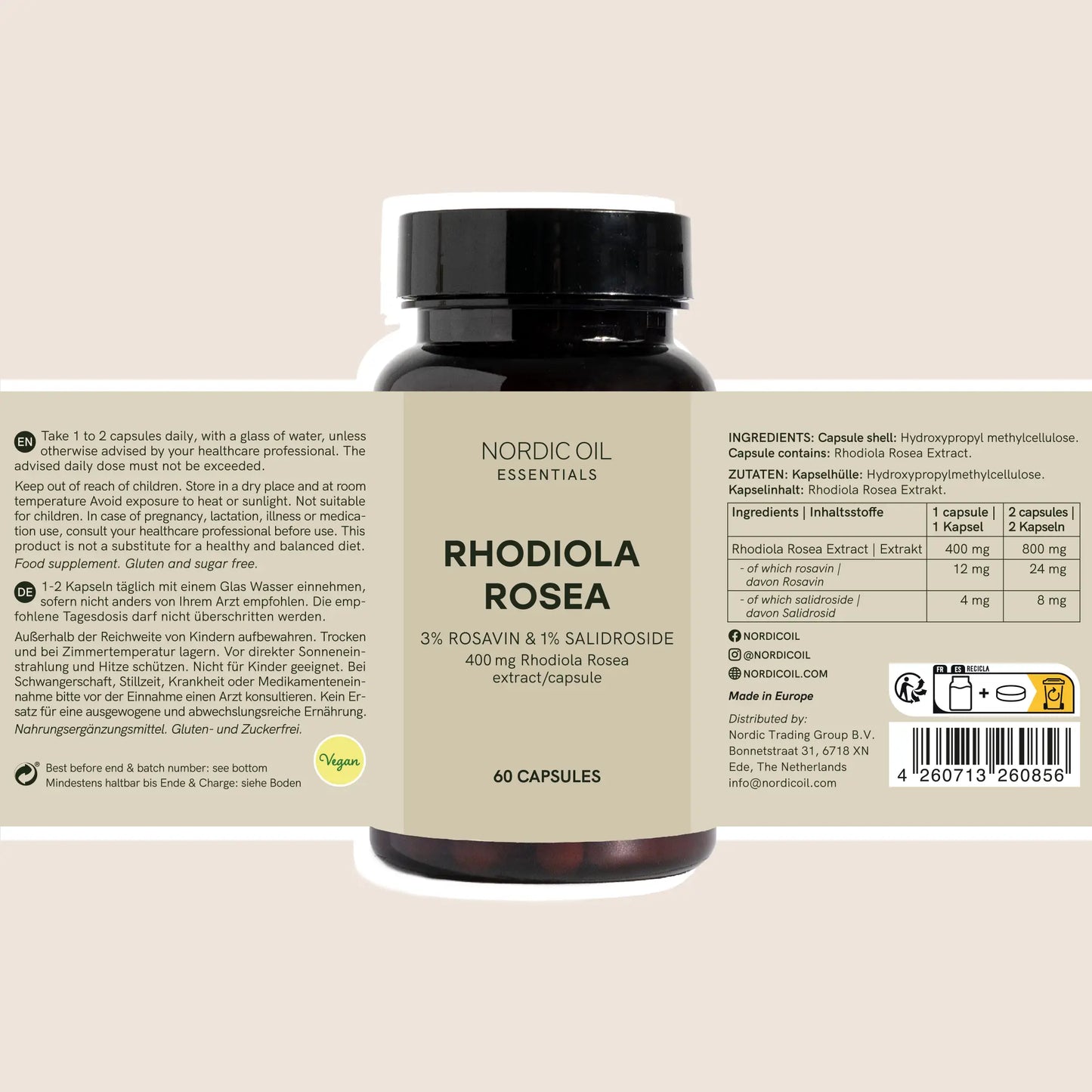 Cápsulas de Rhodiola Rosea
