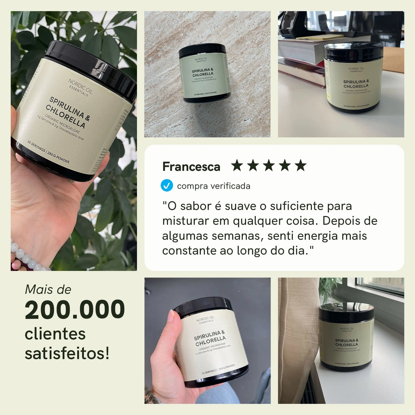 Pó de Spirulina e Chlorella
