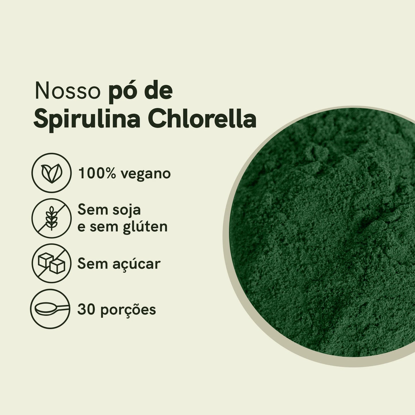 Pó de Spirulina e Chlorella