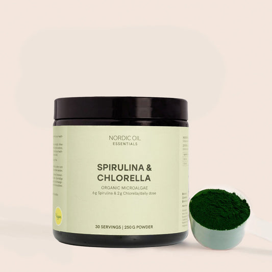 Pó de Spirulina e Chlorella
